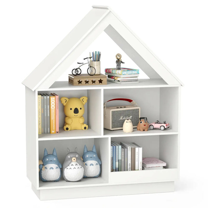 Kids Dollhouse Bookshelf – White | 3-Tier Storage Cabinet and Toy Organiser COSTWAY - Little and Giant Explorers Costway