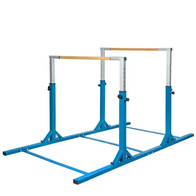 Kids Double Horizontal Bars - Blue | Gymnastic Parallel Bars - 220lbs Capacity COSTWAY - Little and Giant Explorers Costway
