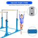 Kids Double Horizontal Bars - Blue | Gymnastic Parallel Bars - 220lbs Capacity COSTWAY - Little and Giant Explorers Costway