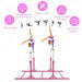 Kids Double Horizontal Bars - Pink | Gymnastic Parallel Bars - 220lbs Capacity COSTWAY - Little and Giant Explorers Costway