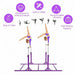 Kids Double Horizontal Bars - Purple | Gymnastic Parallel Bars - 220lbs Capacity COSTWAY - Little and Giant Explorers Costway