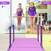 Kids Double Horizontal Bars - Purple | Gymnastic Parallel Bars - 220lbs Capacity COSTWAY - Little and Giant Explorers Costway