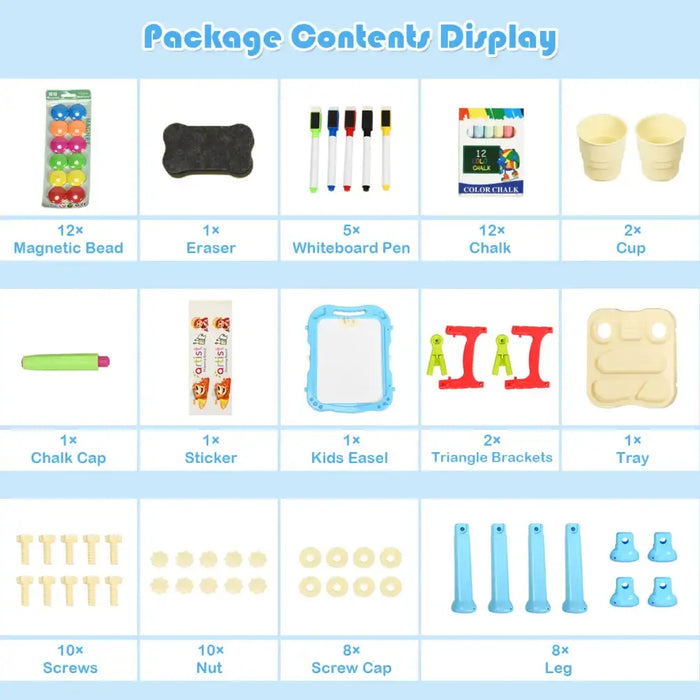 Kids Art Easel | 360° Rotating Design with Adjustable Height for Creative Activities - Little and Giant Explorers Costway