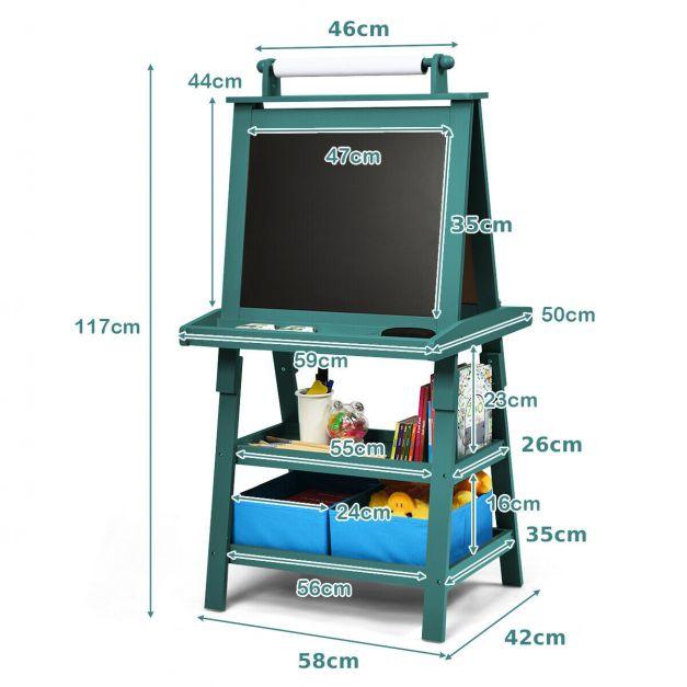 Double-Sided Art Easel with Paper Roll - Little and Giant Explorers Costway