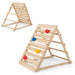 Double Sided Triangle Climber with Climbing Rocks - Little and Giant Explorers Costway