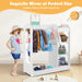 Kids Dress-Up Wardrobe - White | Mirror, Hanger and Storage Shelves COSTWAY - Little and Giant Explorers Costway