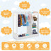 Kids Dress-Up Wardrobe - White | Mirror, Hanger and Storage Shelves COSTWAY - Little and Giant Explorers Costway