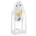 White kids dressing mirror with oval full-length adjustable frame and 360° rotation