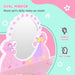 Pink kids dressing table mirror with cartoon flower and butterfly fairy design, acrylic, durable