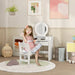 Kids Dressing Table and Stool Set - White | Oval Mirror and Four Drawers AIYAPLAY - Little and Giant Explorers AIYAPLAY