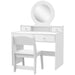 Kids Dressing Table and Stool Set - White | Oval Mirror and Four Drawers AIYAPLAY - Little and Giant Explorers AIYAPLAY