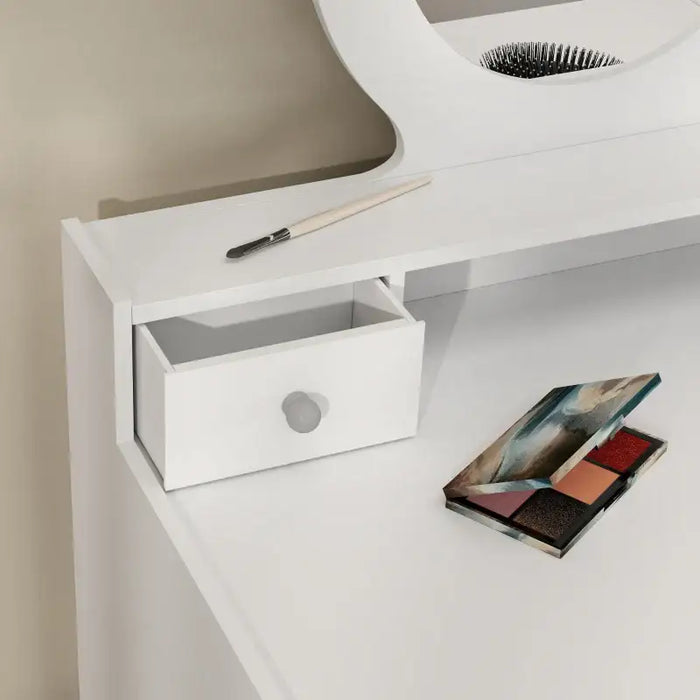 Kids Dressing Table and Stool Set - White | Oval Mirror and Four Drawers AIYAPLAY - Little and Giant Explorers AIYAPLAY