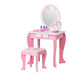 Kids Dressing Table and Stool with Storage - Little and Giant Explorers HOMCOM