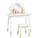 Kids Dressing Table Cloud Design with Mirror and Stool - Little and Giant Explorers AIYAPLAY