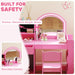 Kids Dressing Table Set – Pink | Two-Colour LED Mirror - Table and Chair AIYAPLAY - Little and Giant Explorers AIYAPLAY