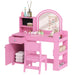 Kids Dressing Table Set – Pink | Two-Colour LED Mirror - Table and Chair AIYAPLAY - Little and Giant Explorers AIYAPLAY