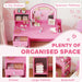 Kids Dressing Table Set – Pink | Two-Colour LED Mirror - Table and Chair AIYAPLAY - Little and Giant Explorers AIYAPLAY