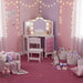 Kids Dressing Table Set – White and Pink | LED Mirror Vanity with Tri-Folding Mirrors AIYAPLAY - Little and Giant Explorers AIYAPLAY