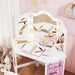 Kids Dressing Table Set – White and Pink | LED Mirror Vanity with Tri-Folding Mirrors AIYAPLAY - Little and Giant Explorers