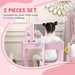 Kids Dressing Table Set with Chair and Tri-Fold Mirror - Little and Giant Explorers AIYAPLAY