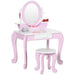 Kids Dressing Table Set with Mirror and Stool - Little and Giant Explorers ZONEKIZ