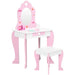 Kids Dressing table Set with Mirror, Stool and Drawer - Little and Giant Explorers ZONEKIZ