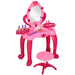 Kids Dressing Table with Mirror and Stool, Light, Music and 15 Accessories - Little and Giant Explorers AIYAPLAY