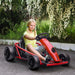 Drift Ride-On Racing Go Kart with 2 Speeds 24V in Red - Little and Giant Explorers HOMCOM