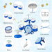 Kids Drum Set – Blue 5-Drum Jazz Kit with Stool | Educational Musical Toy for Ages 3+ COSTWAY - Little and Giant Explorers Costway