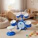 Kids Drum Set – Blue 5-Drum Jazz Kit with Stool | Educational Musical Toy for Ages 3+ COSTWAY - Little and Giant Explorers Costway