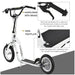 Dual Brakes 12" Metal Frame Adjustable Kick Scooter in White - Little and Giant Explorers