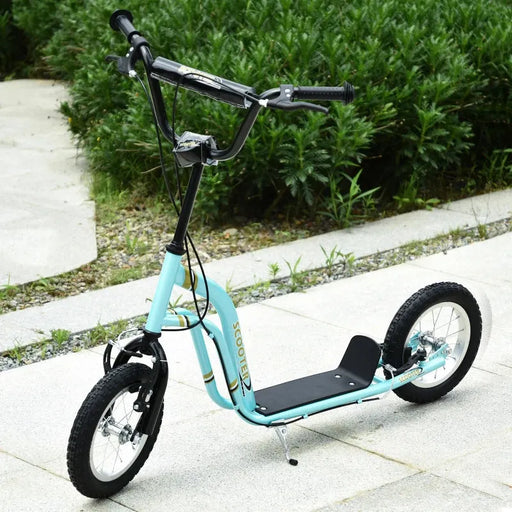 Kids Dual Brakes 12" Metal Frame Adjustable Stunt Scooter in Blue - Little and Giant Explorers