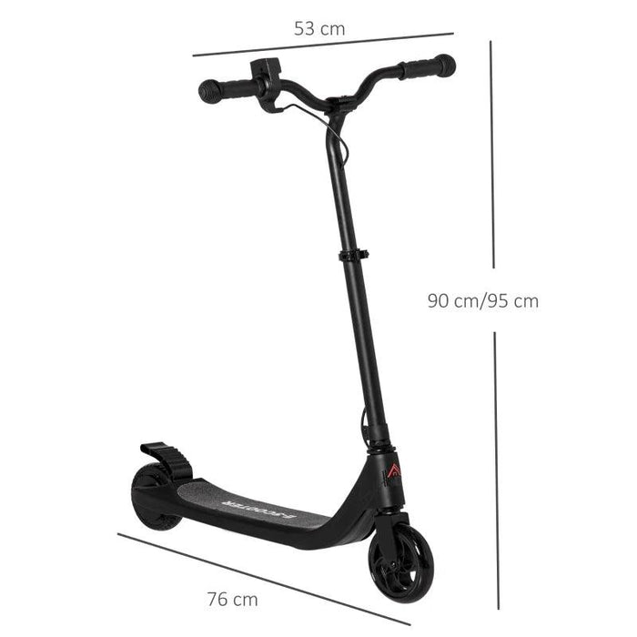 E-Scooter with Battery Display, Adjustable Height and Rear Brake in Black - Little and Giant Explorers HOMCOM