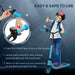 Kids E-Scooter with Battery Display, Adjustable Height and Rear Brake in Blue - Little and Giant Explorers HOMCOM