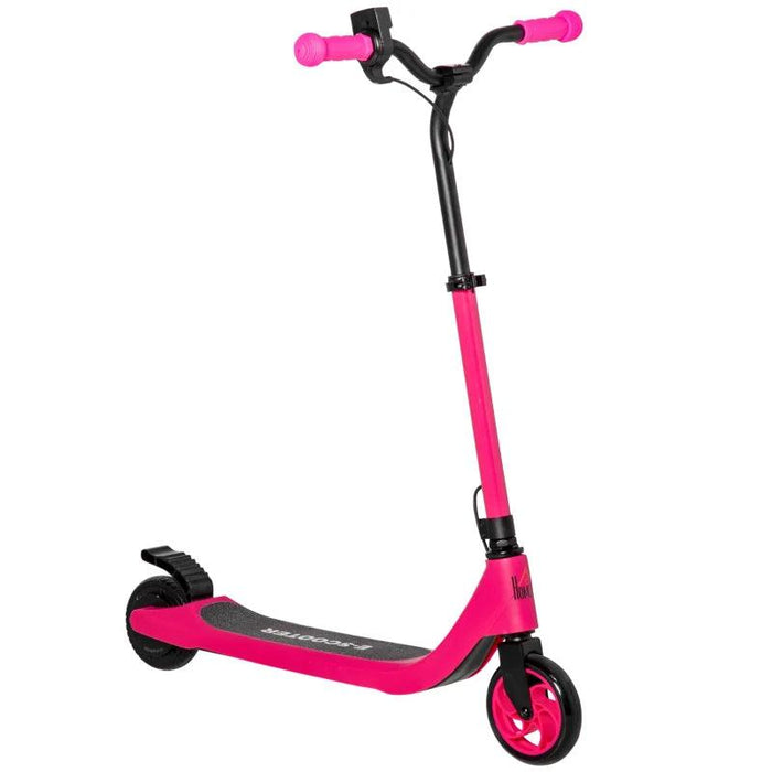 E-Scooter with Battery Display, Adjustable Height and Rear Brake in Pink - Little and Giant Explorers HOMCOM