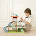 Kids Green Garage | Eco-Friendly Wooden Playset with Solar and Wind Power - Little and Giant Explorers Classic World