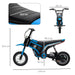 Kids Electric Dirt Bike with Twist Grip Throttle, Music, Horn and 12" Pneumatic Tyres 24V in Blue