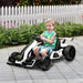 Kids Electric Go Kart with Adjustable Seat in White 24V - Little and Giant Explorers HOMCOM