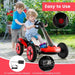 Electric Ride on Car with Adjustable Steering Wheel and Seat in Red 12V - Little and Giant Explorers Costway