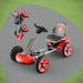 Electric Ride on Car with Adjustable Steering Wheel and Seat in Red 12V - Little and Giant Explorers Costway