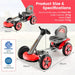 Electric Ride on Car with Adjustable Steering Wheel and Seat in Red 12V - Little and Giant Explorers Costway