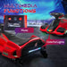 Kids Electric Go Kart with Music and LED Lights in Red 12V - Little and Giant Explorers HOMCOM