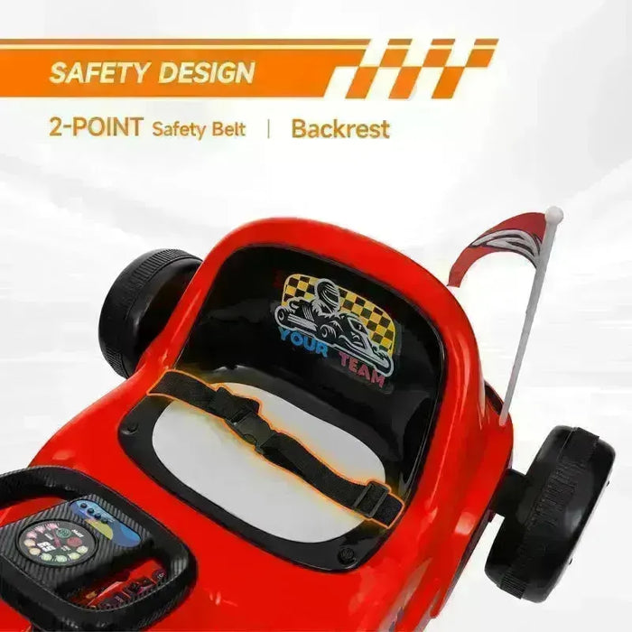 Kids Electric Go Kart with Music and Lights in Red 6V - Little and Giant Explorers AIYAPLAY