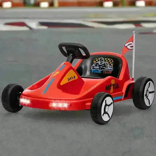 Kids Electric Go Kart with Music and Lights in Red 6V - Little and Giant Explorers AIYAPLAY