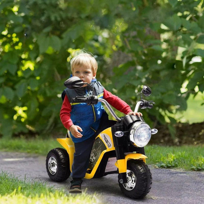 Kids Electric Motorbike 3 Wheels Ride On Toy with Horn, Headlights and Realistic Sounds 6V - Little and Giant Explorers HOMCOM