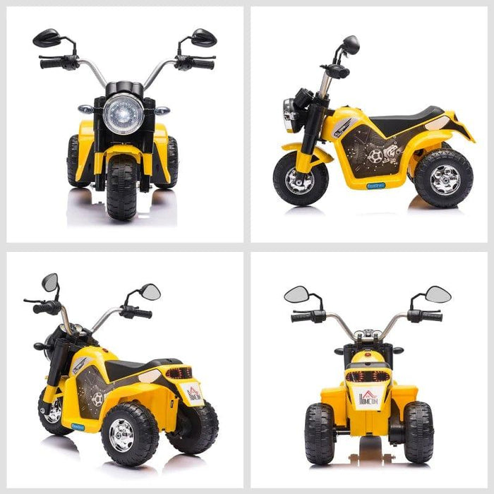 Kids Electric Motorbike 3 Wheels Ride On Toy with Horn, Headlights and Realistic Sounds 6V - Little and Giant Explorers HOMCOM