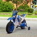 Kids Electric Motorcycle Ride On with Training Wheels 12V in Blue - Little and Giant Explorers HOMCOM