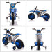 Kids Electric Motorcycle Ride On with Training Wheels 12V in Blue - Little and Giant Explorers HOMCOM