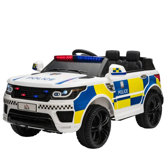 Kids Electric Police Car with Remote, Siren, Flashing Lights and USB Bluetooth 12V - Little and Giant Explorers HOMCOM