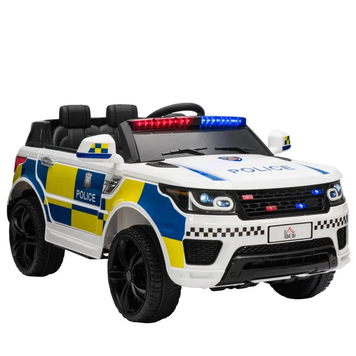 Kids Electric Police Car with Remote, Siren, Flashing Lights and USB Bluetooth 12V - Little and Giant Explorers HOMCOM